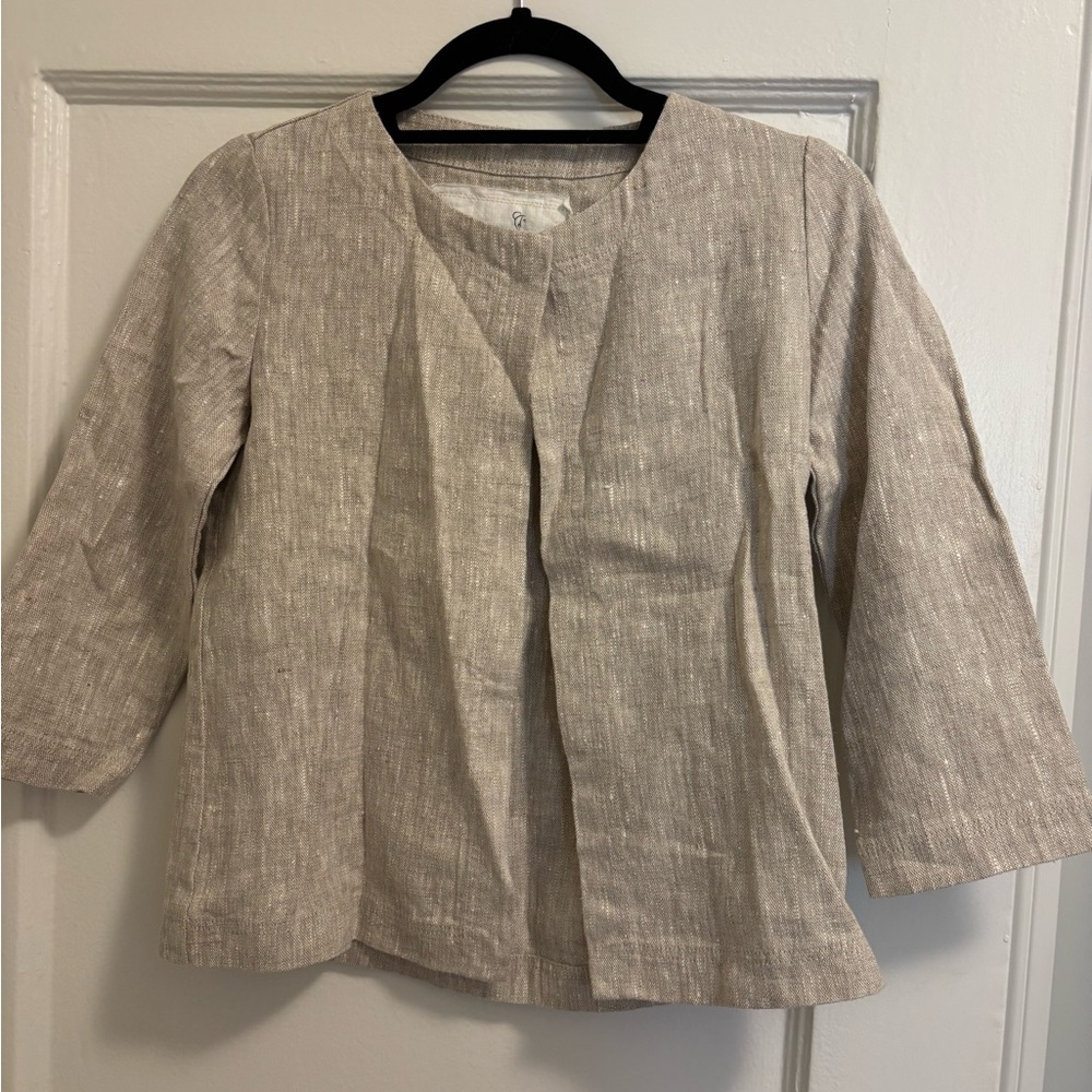 notPERFECTLINEN Natural Linen Jacket